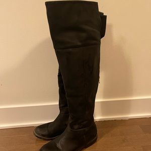 STEVE MADDEN Tall Black Suede Boots